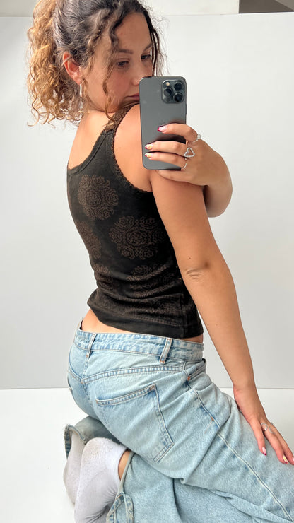 00s khaki brown tank top- size S/M