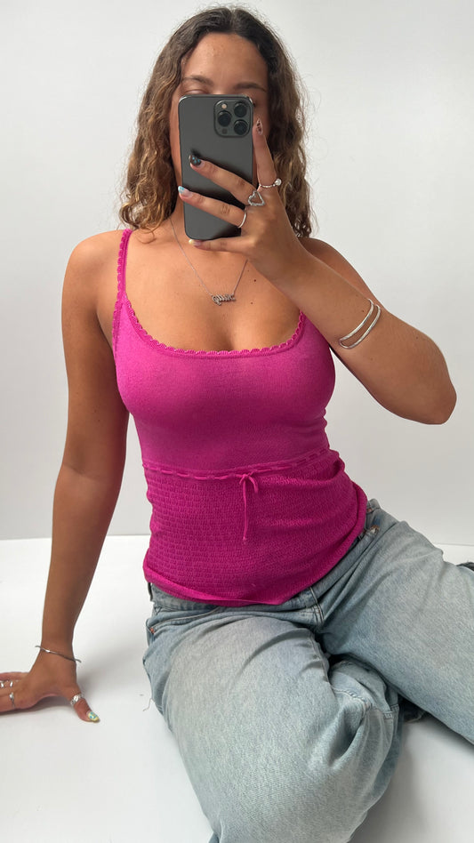 00s pink knit cami- size S