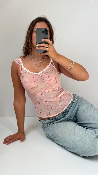 00s pink mesh cami- size XS