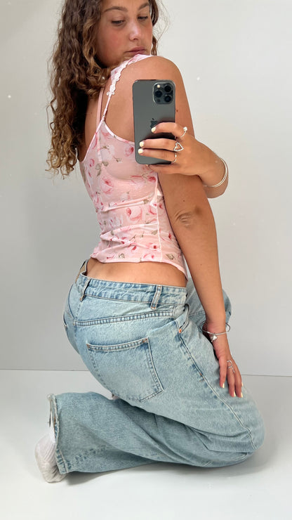 00s pink mesh cami- size XS