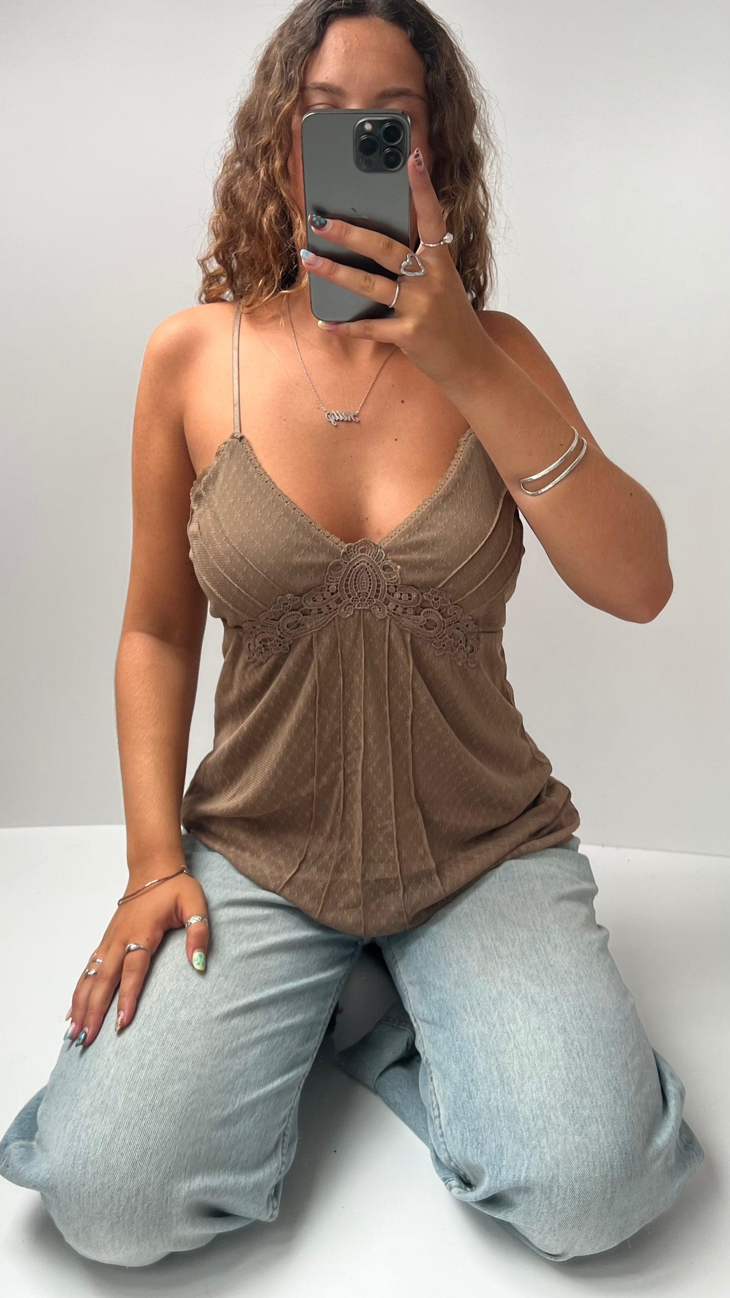 00s brown mesh cami- size L