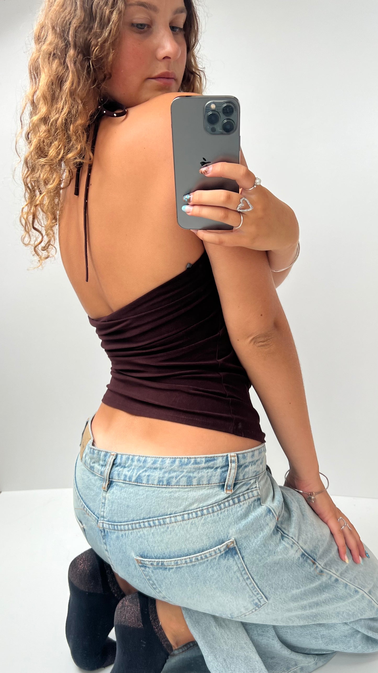 00s brown halter cami- size S/M