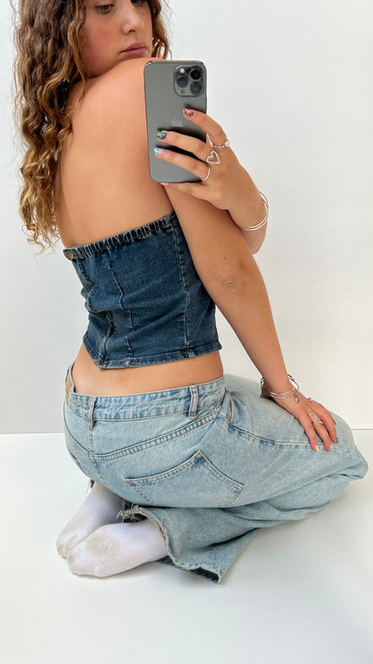 00s denim halter cami- size S/M