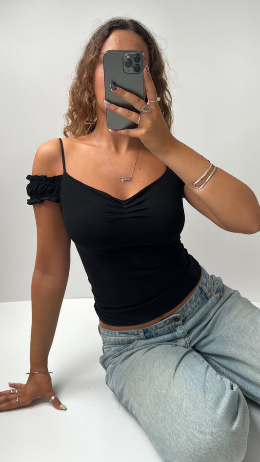 00s black off the shoulder top- size S
