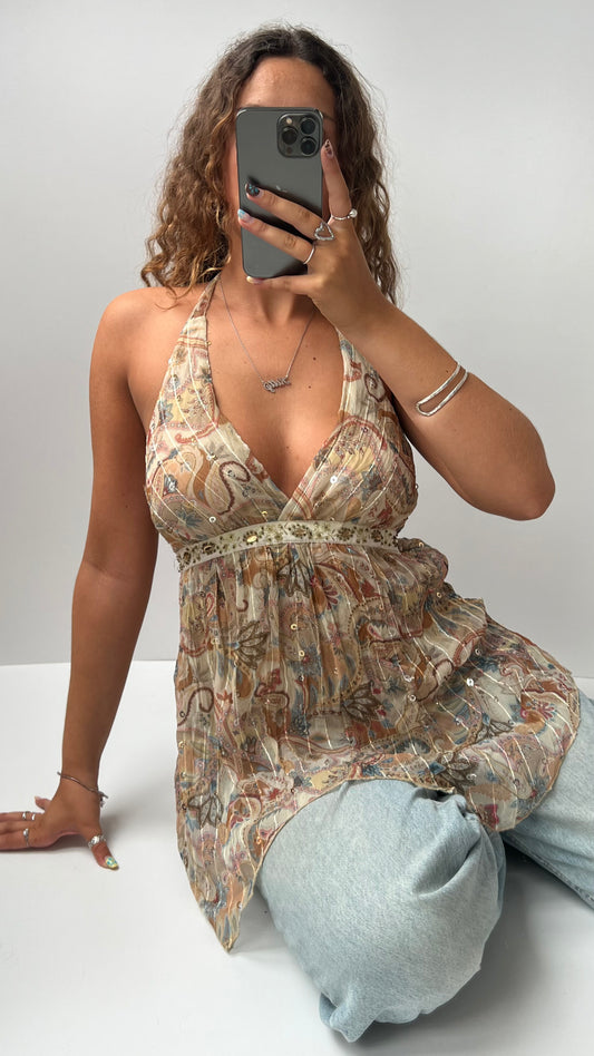 00s paisley babydoll cami- size L