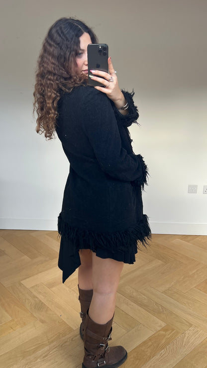 00s black afghan coat- size L