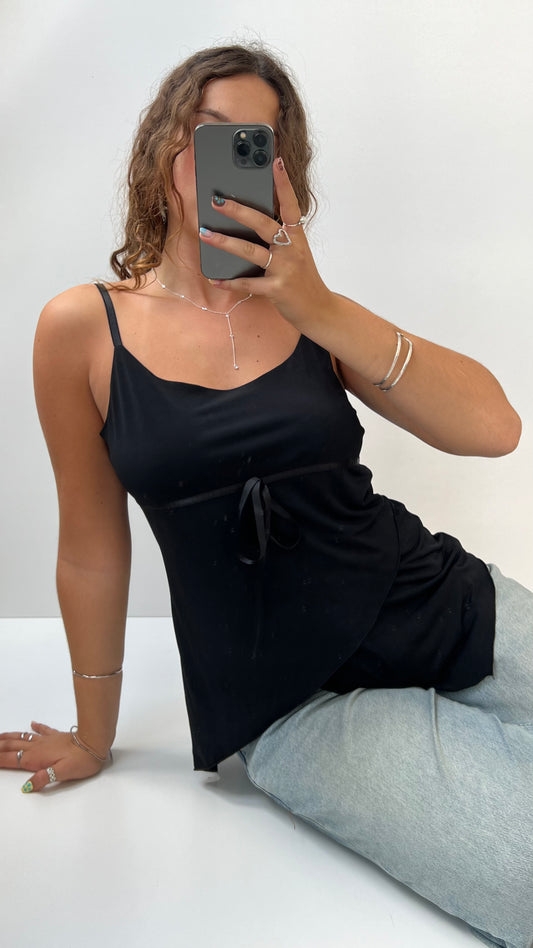 00s black asymmetrical cami- size L