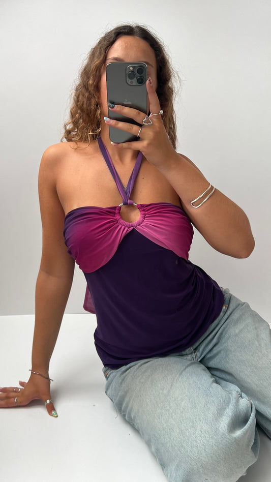 00s purple pink halter cami- size M