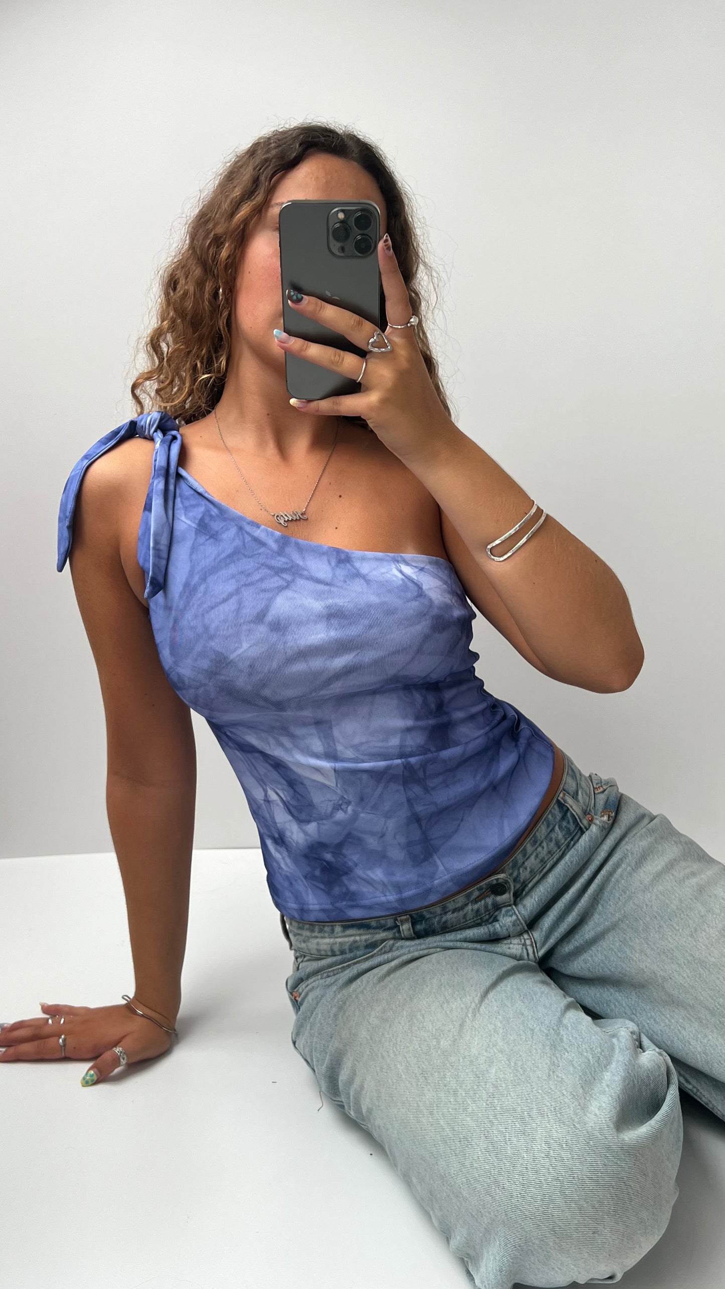 00s purple one shoulder cami- size S