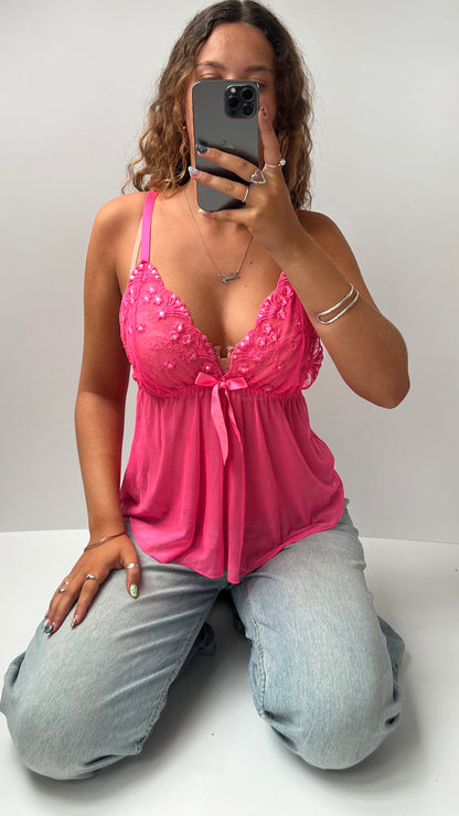 00s pink mesh cami- size M