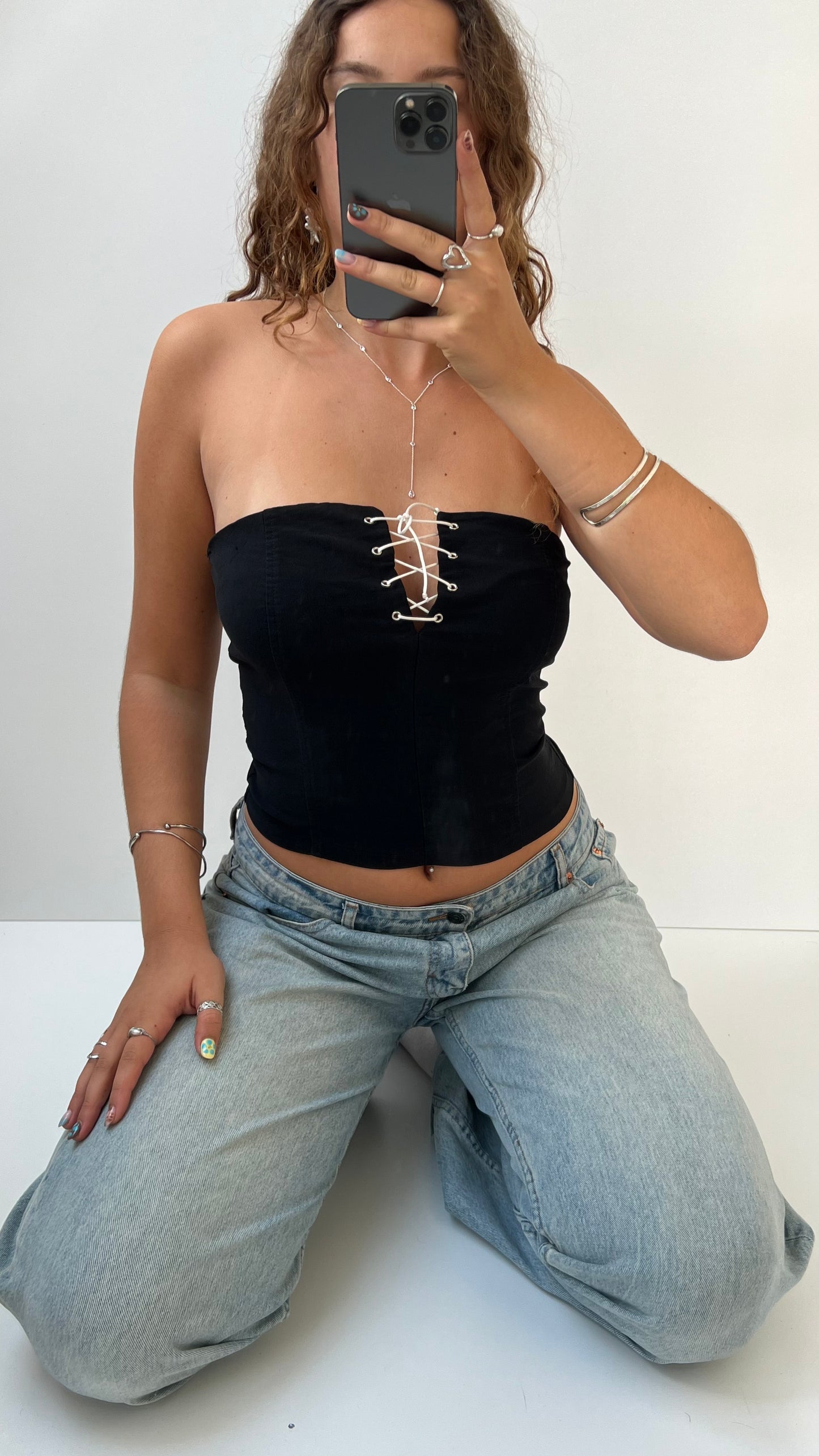 00s black strapless cami- size M