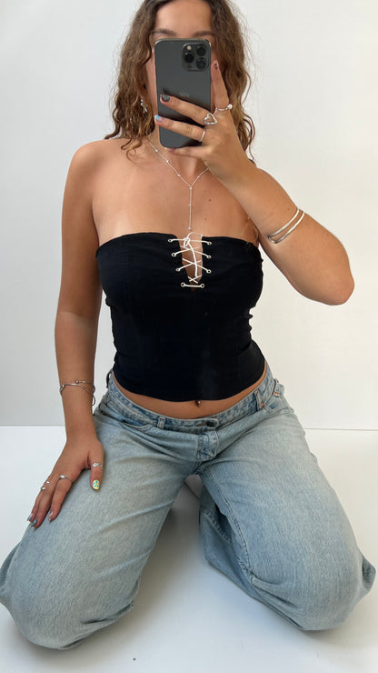 00s black strapless cami- size M
