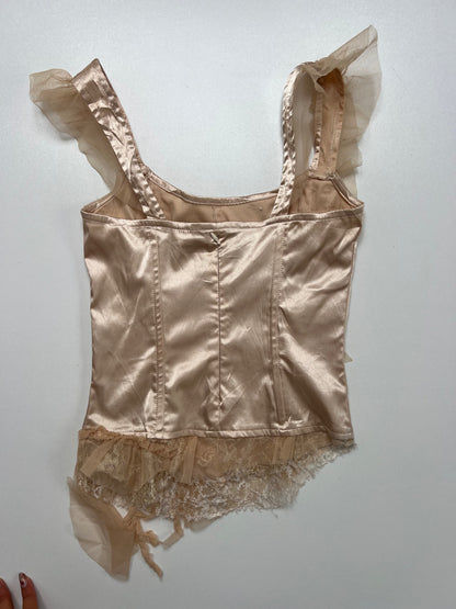 00s pink satin corset- size XS