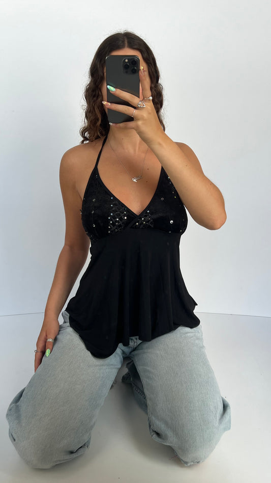 00s black babydoll cami- size M