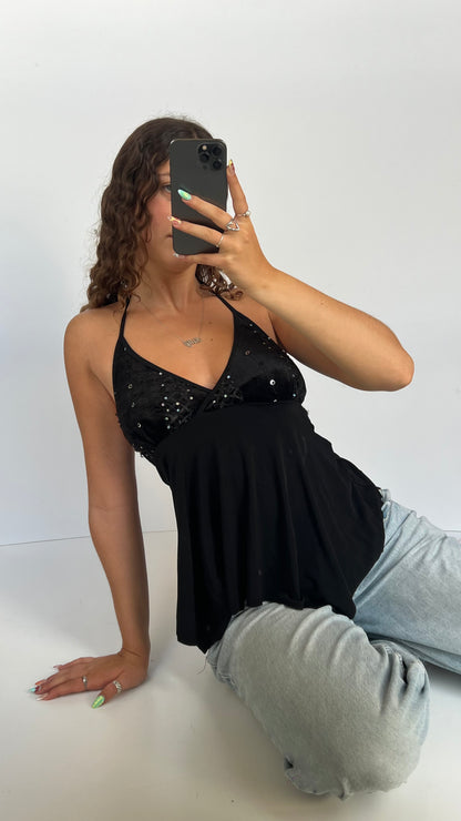 00s black babydoll cami- size M