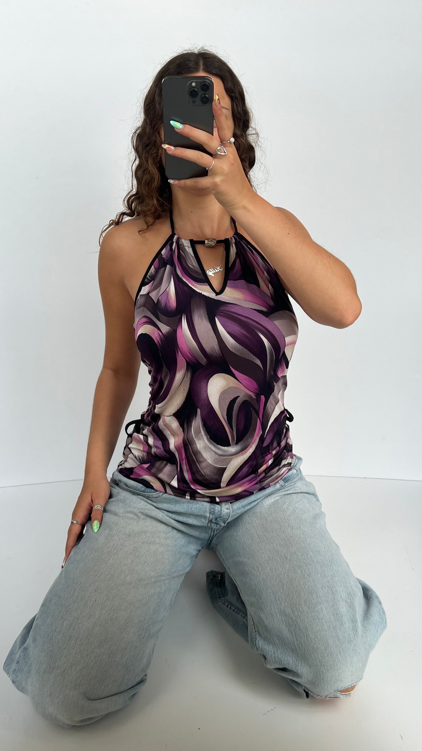 00s purple halter cami- size M