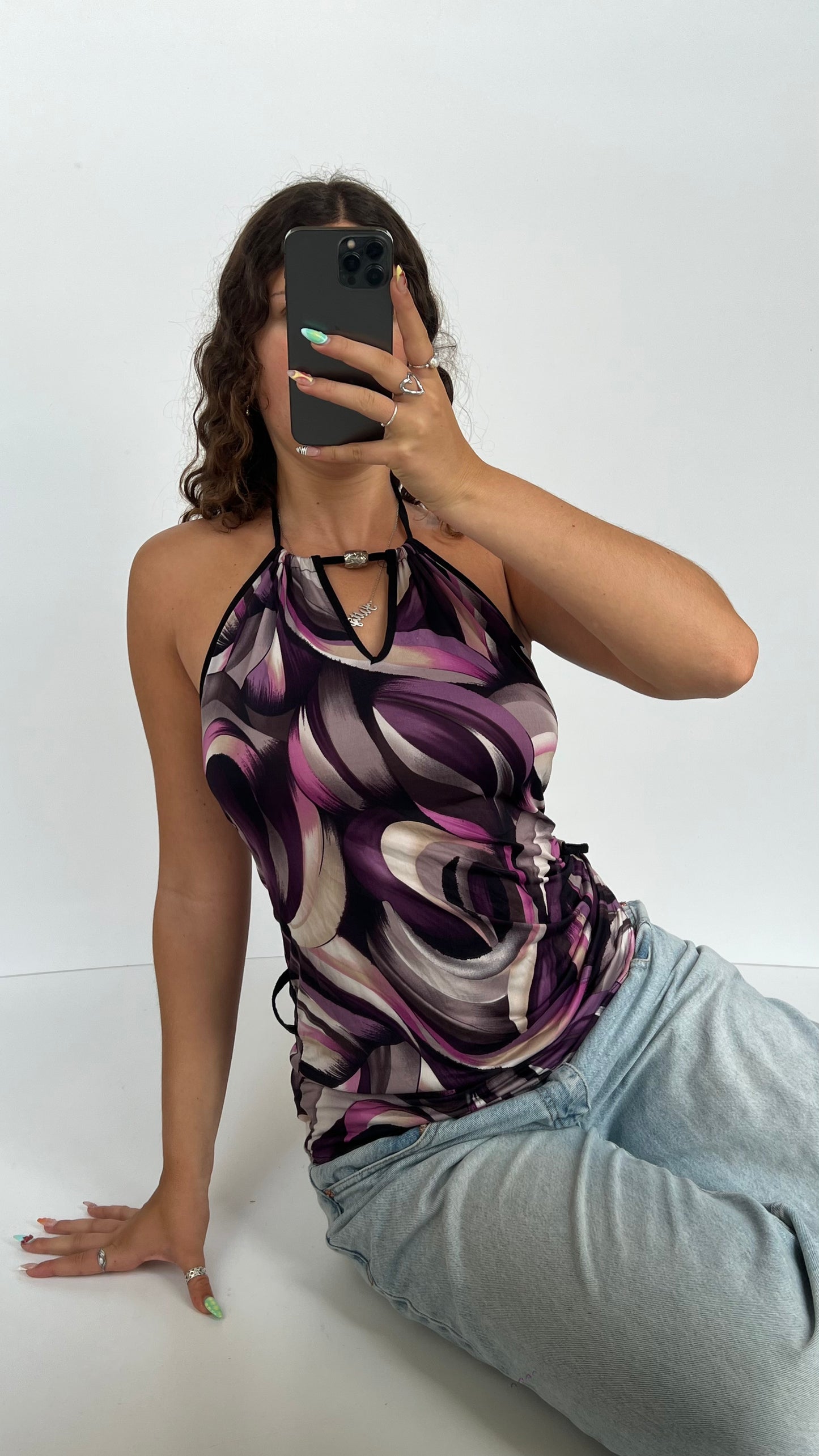 00s purple halter cami- size M