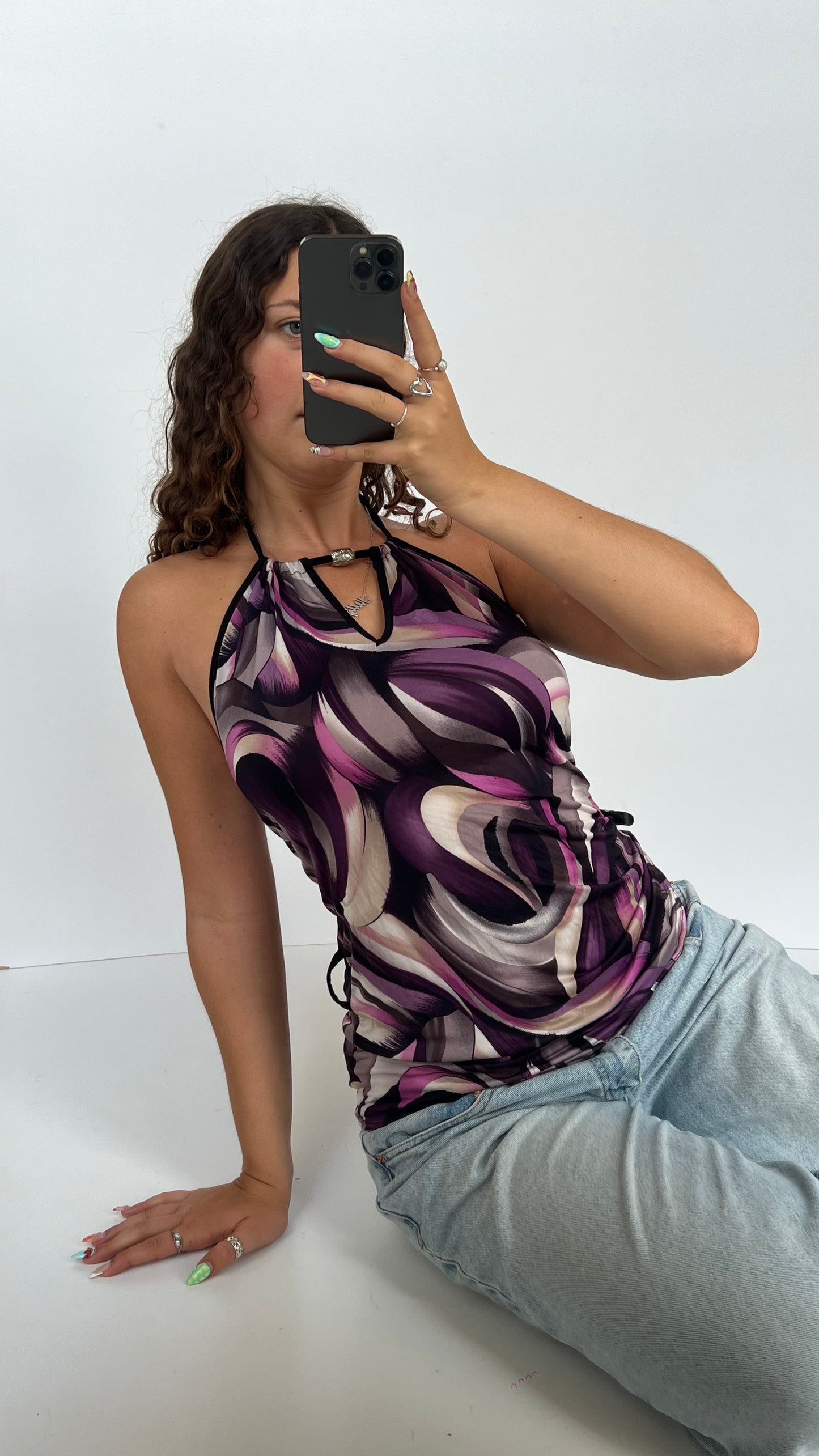 00s purple halter cami- size M