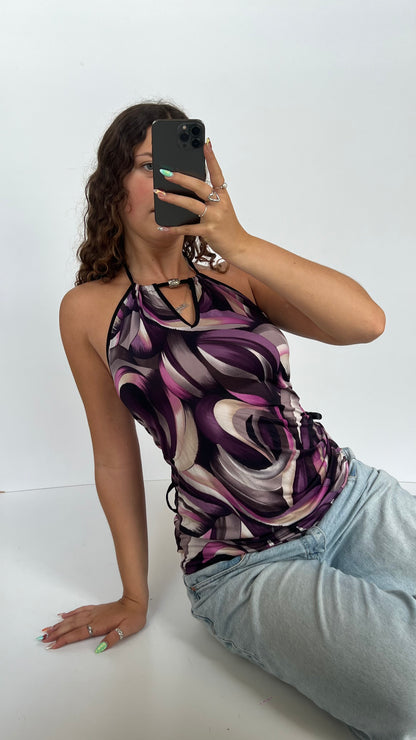 00s purple halter cami- size M