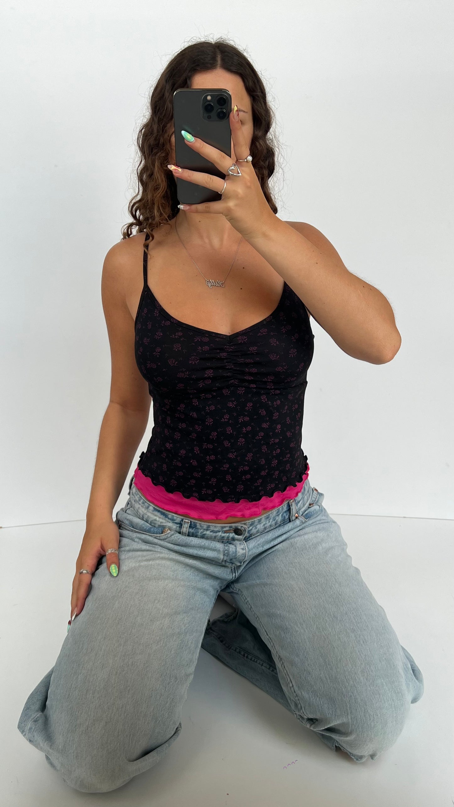 00s black pink cami- size M