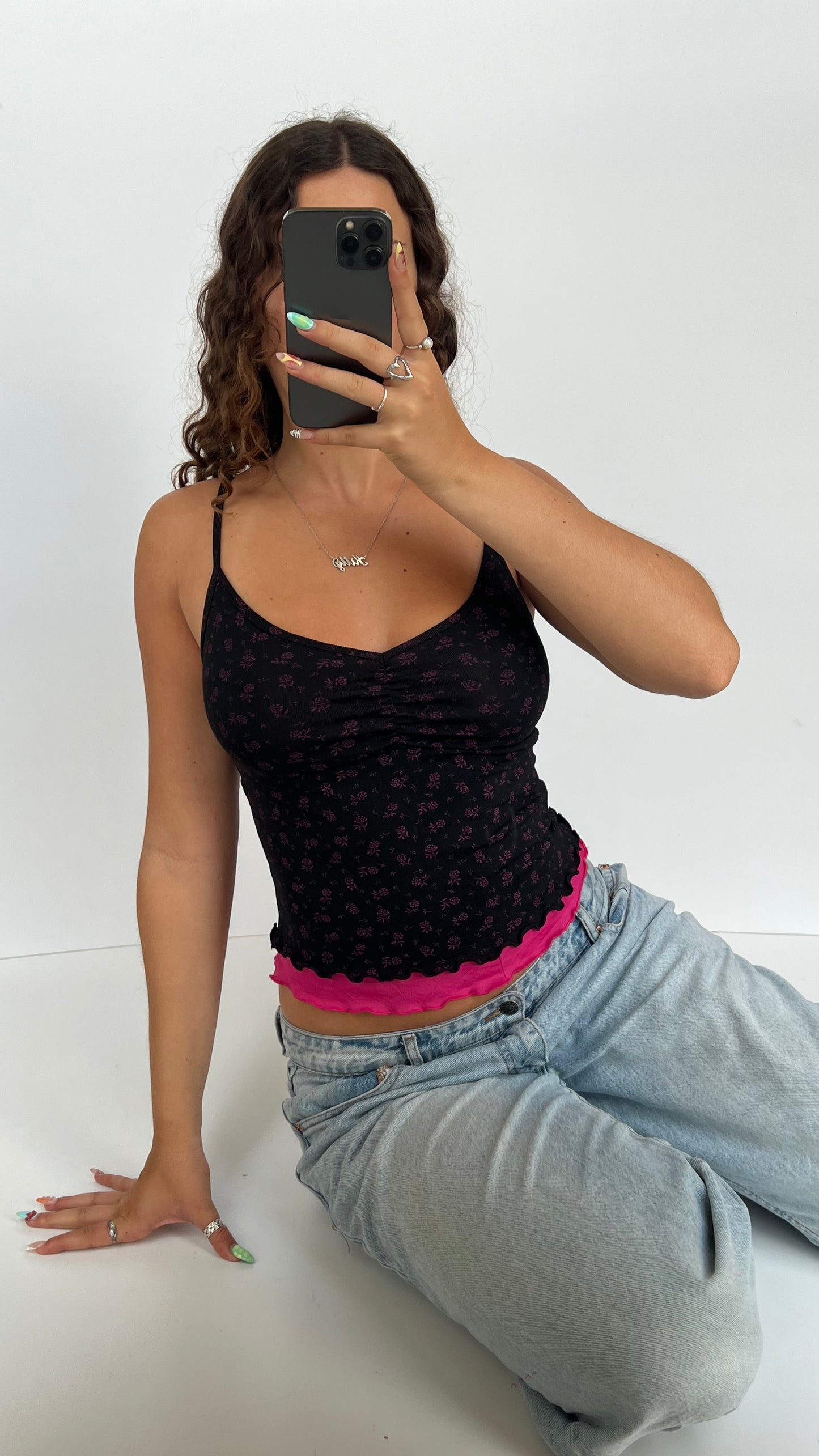 00s black pink cami- size M