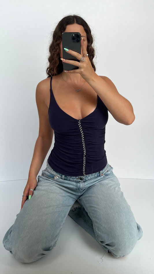 00s purple rhinestone cami- size S