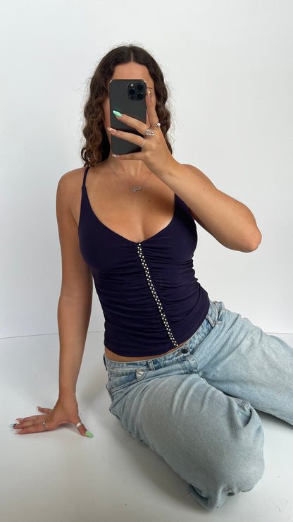 00s purple rhinestone cami- size S