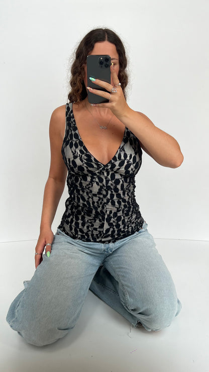 00s black lace cami- size S