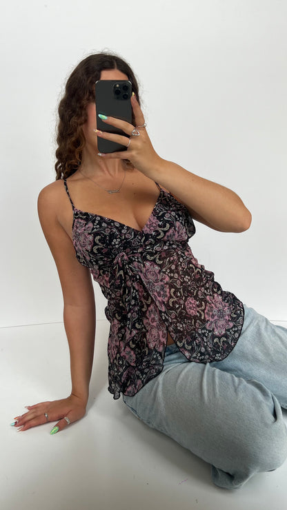 00s black purple mesh cami- size M