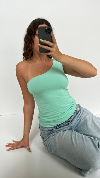 00s brown teal reversible top- size M
