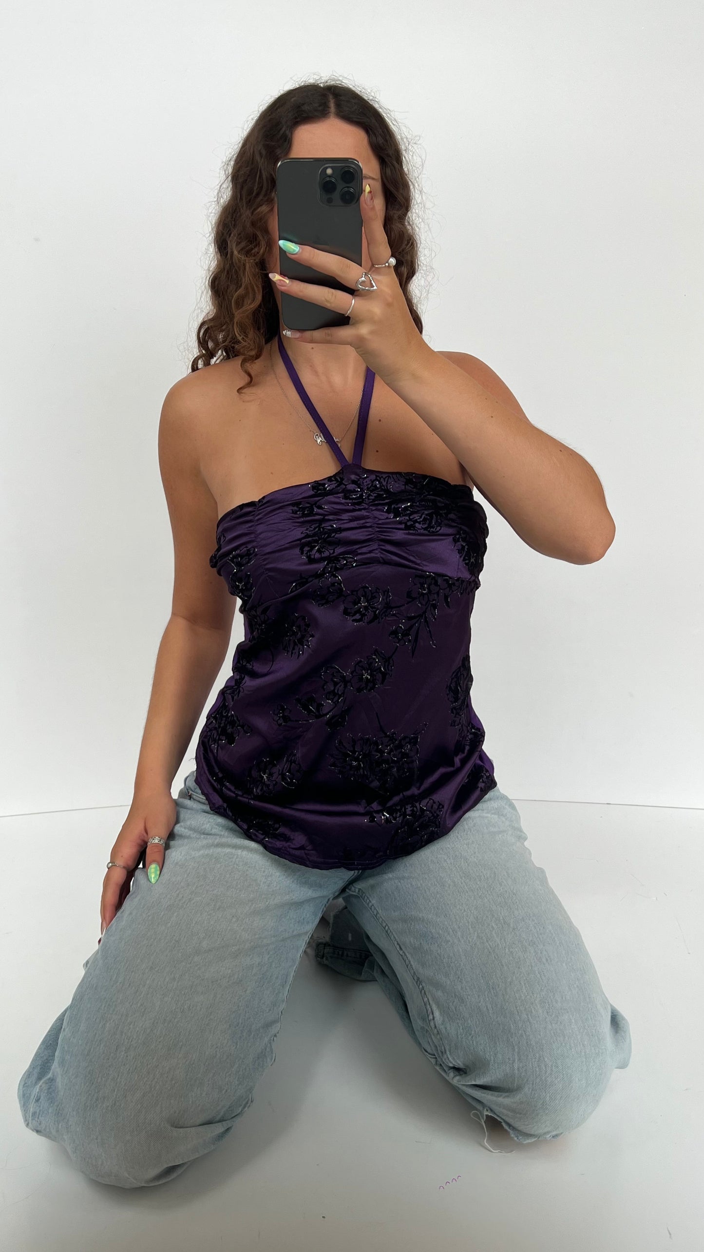 00s purple floral cami- size M