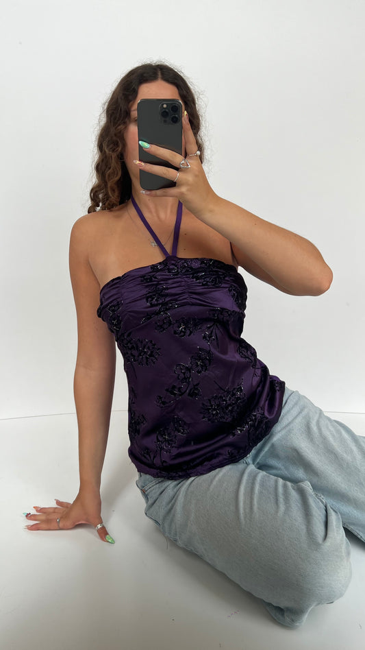 00s purple floral cami- size M