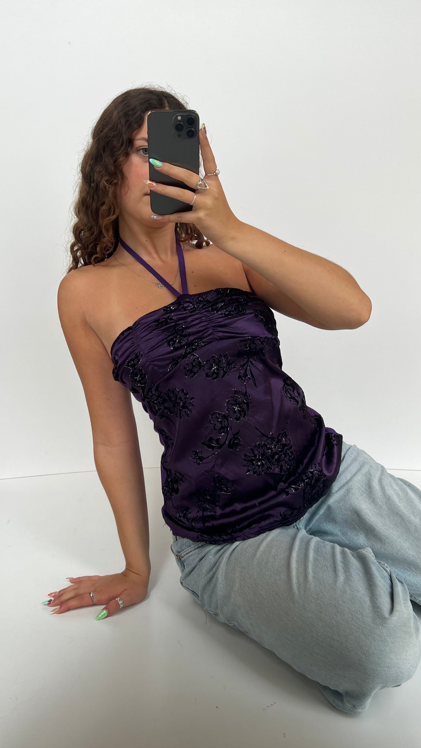 00s purple floral cami- size M