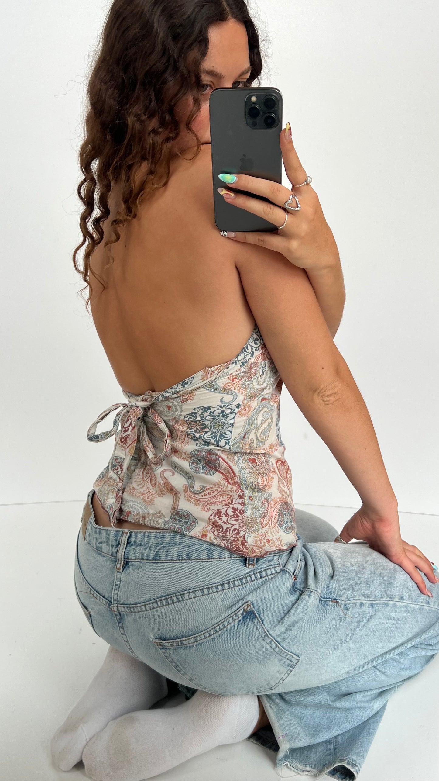 00s paisley halter cami- size S