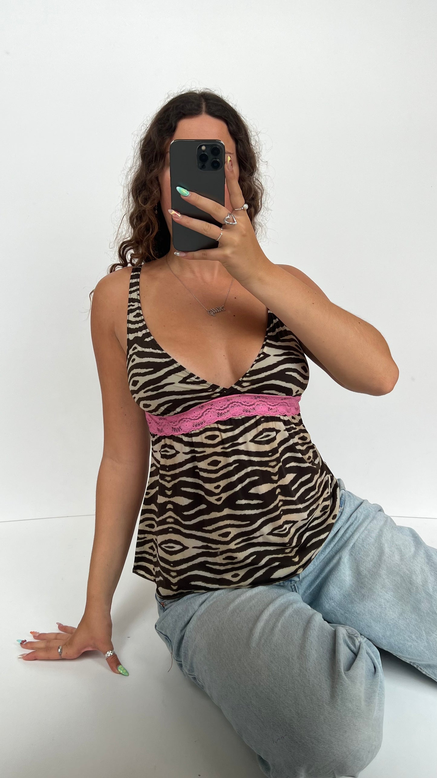 00s zebra print cami- size L