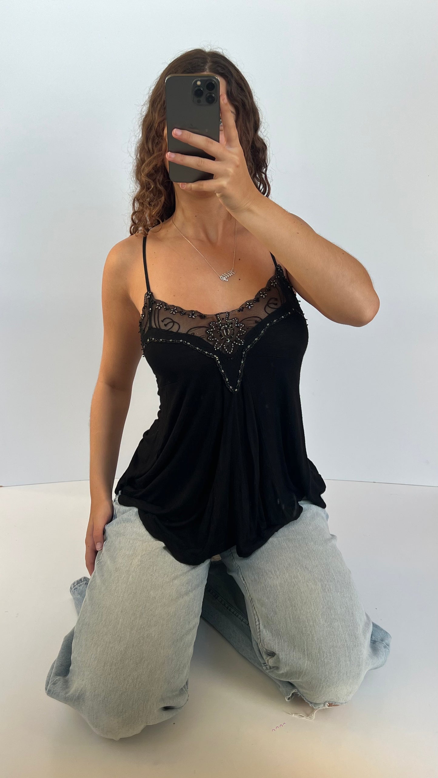 00s black babydoll cami- size M