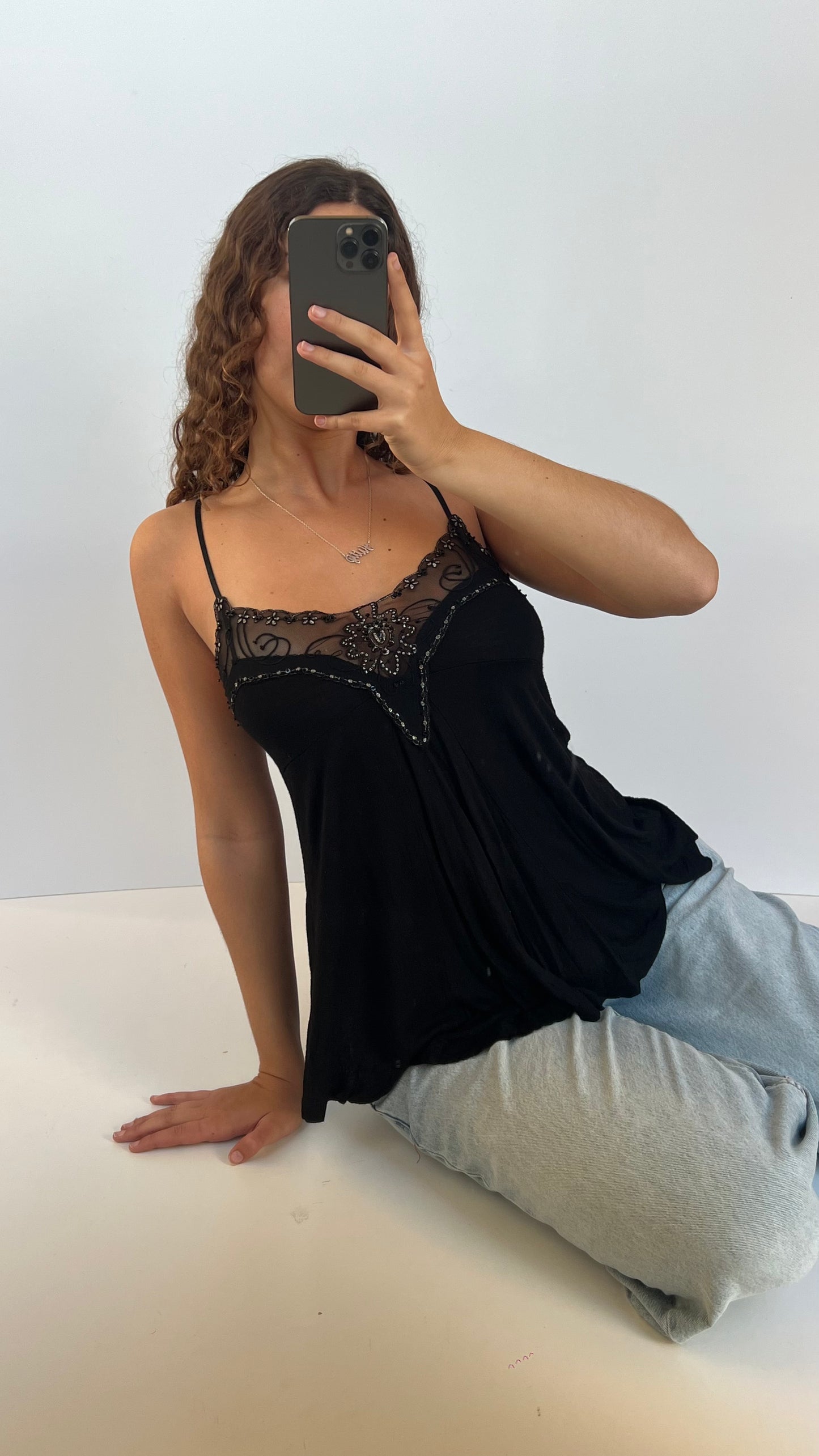 00s black babydoll cami- size M