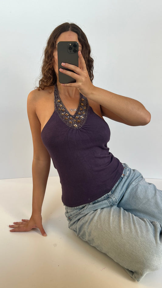 00s purple beaded cami- size M
