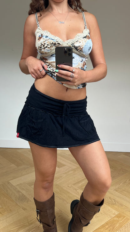 00s black mini skirt- size S