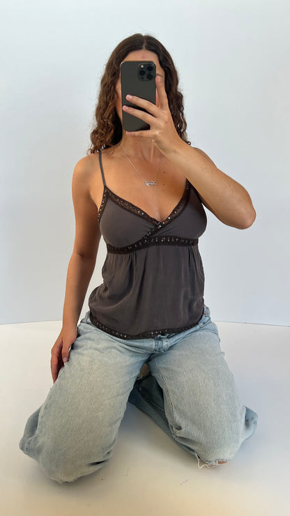 00s grey sequin cami- size S