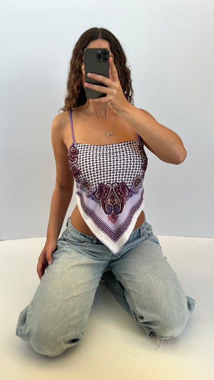00s purple bandana top- size S/M