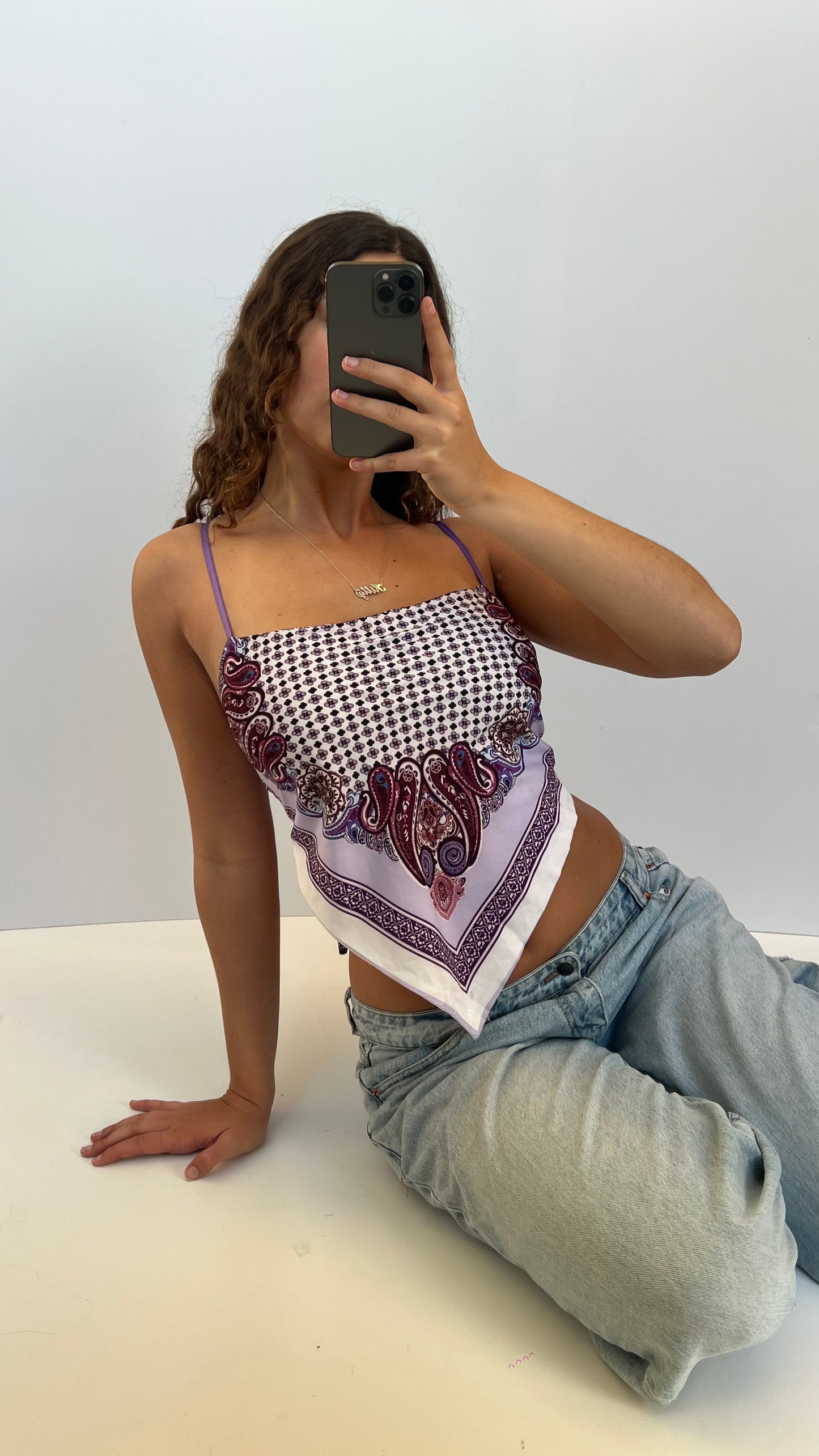 00s purple bandana top- size S/M