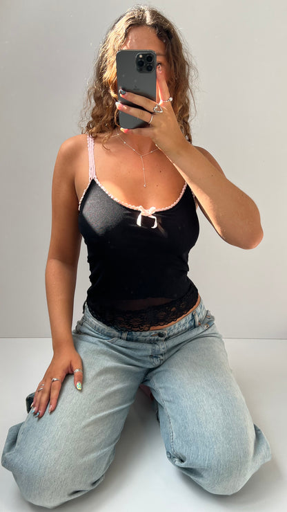 00s black mesh cami- size S