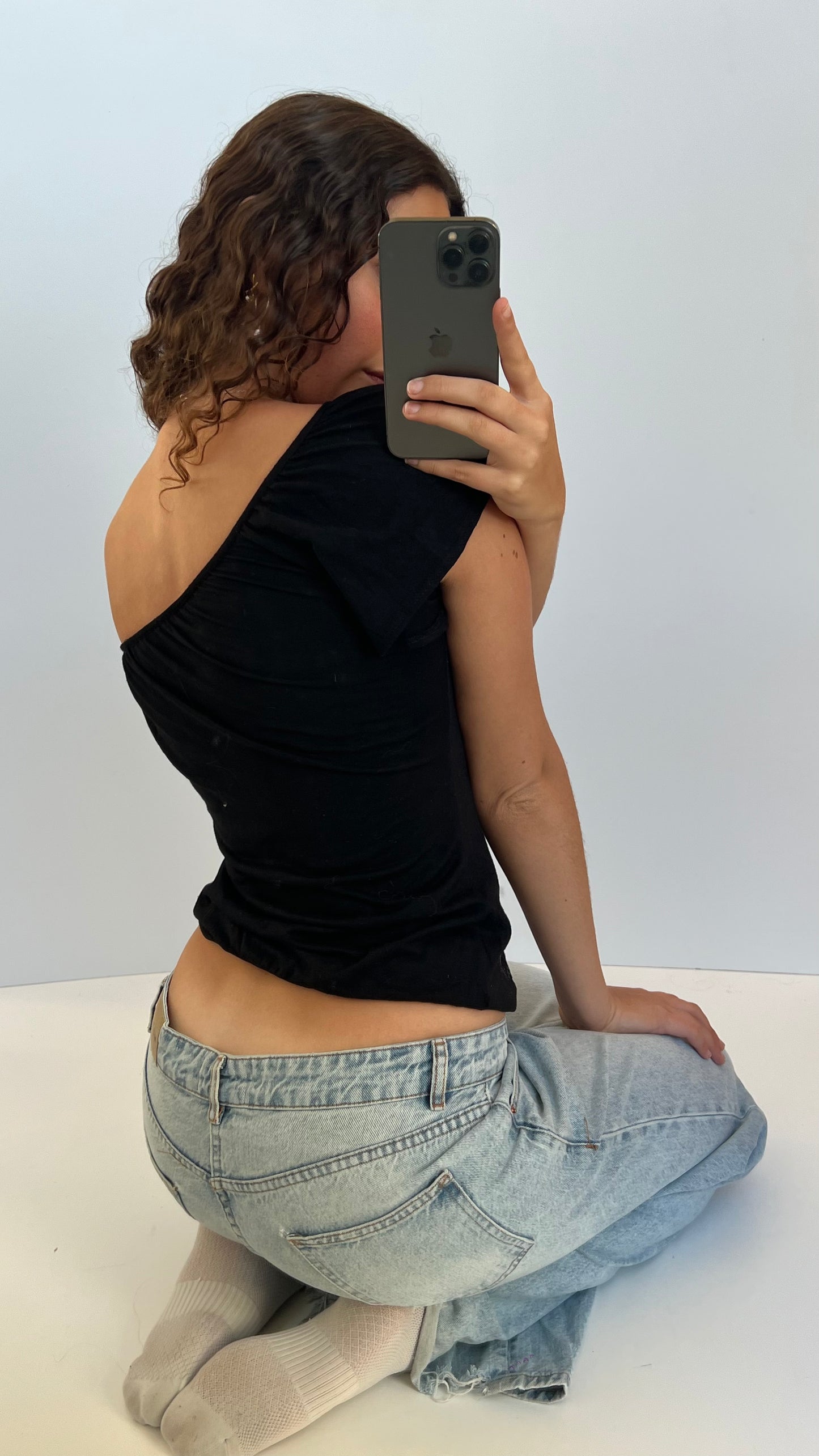 00s black silver top- size M