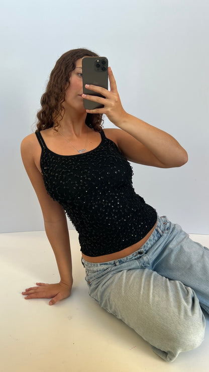 00s black sequin cami- size M