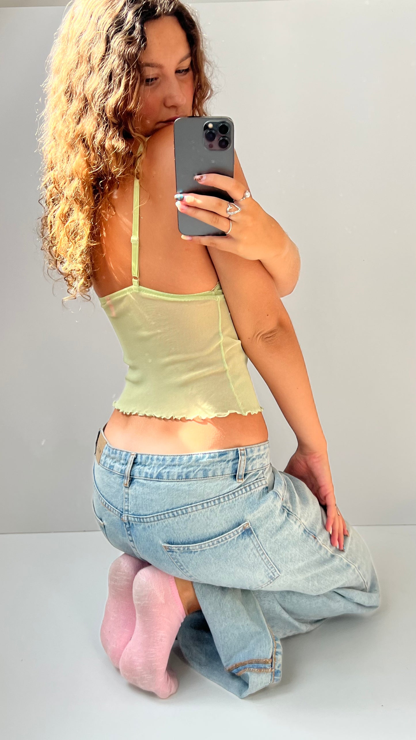 00s green mesh cami- size S