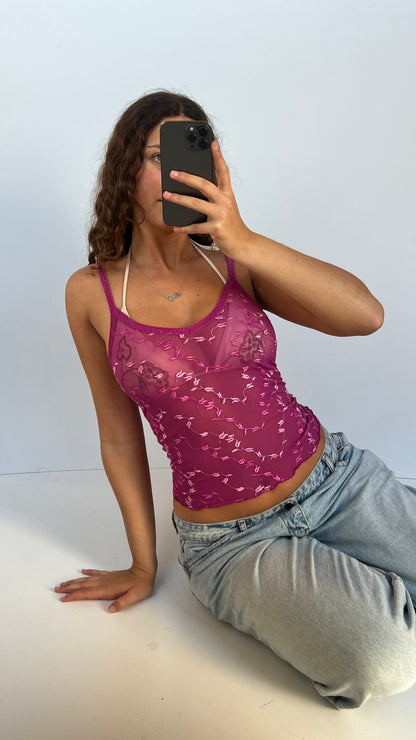 00s pink floral cami- size S