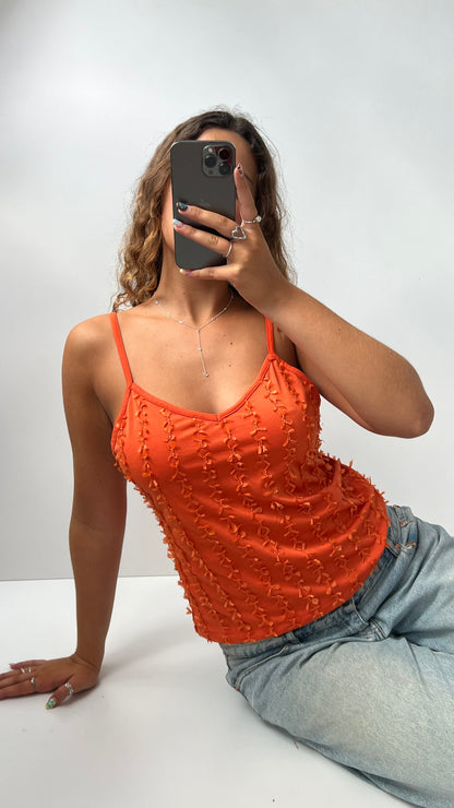 00s orange bow cami- size M