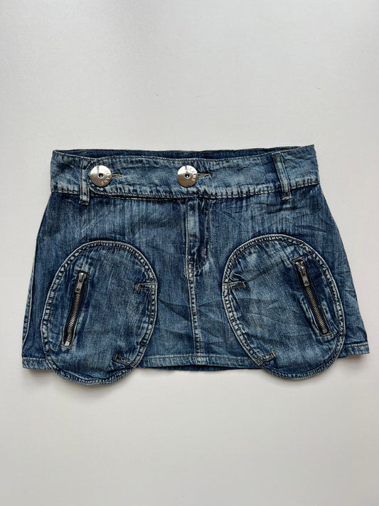 00s denim mini skirt- size XS