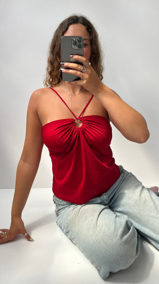 00s red o ring halter cami- size XL